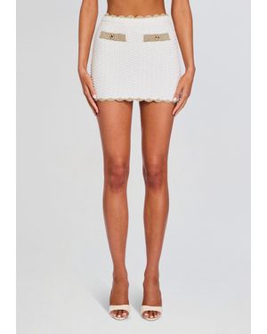 retroféte Ovidia Crochet Mini Skirt - White