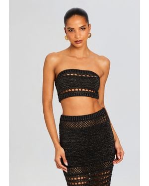 retroféte Luiz Knit Crochet Top - Black