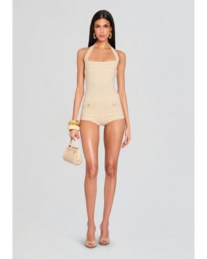 retroféte Fallyn Knit Romper - White