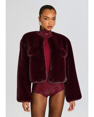 retroféte Sparrow Faux Fur Jacket - Red