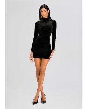 SER.O.YA Margie Velvet Mini Dress - Black