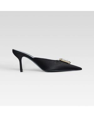 retroféte Francesca Satin Kitten Mule - White