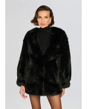 retroféte Heiress Faux Fur Jacket - Black