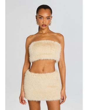 retroféte Vada Faux Fur Bandeau - Natural