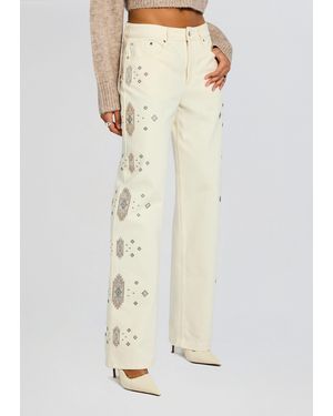 retroféte Marinda Embroidered Jean - Natural