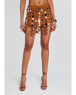 retroféte Clarie Crochet Skirt - Orange