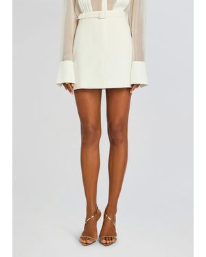 Sans Faff Jane A-Line Mini Skirt With Belt - White