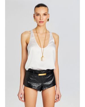 retroféte Dori Silk Top - White