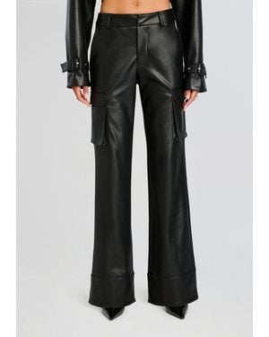 SER.O.YA Fifer Vegan Leather Mid Rise Cargo Pant - Black