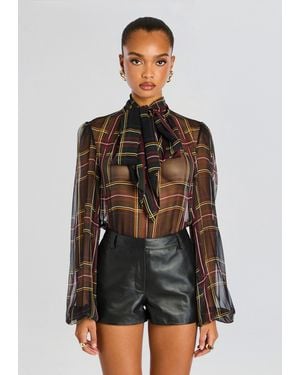 retroféte Rhianna Silk Blouse - Brown