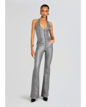 retroféte Cynthia Coated Denim Jumpsuit - White
