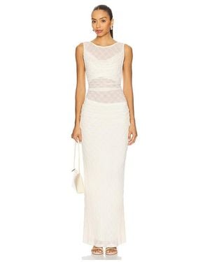 SOVERE Love Cowl Mesh Dress - White