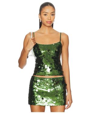 GUIZIO X Revolve Paillette Cami Top - Green