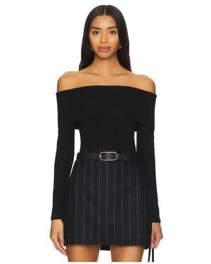 Theory Long Sleeve Off The Shoulder Top - Black