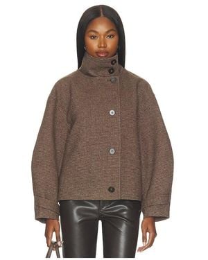 Elodie the Label Walker High Neck Short Coat - Brown