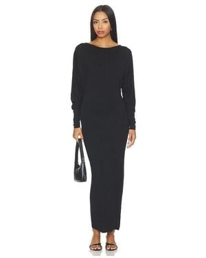 ÉTERNE ROBE MIDI EN JERSEY DOUX MOUNTAIN en Black - Noir
