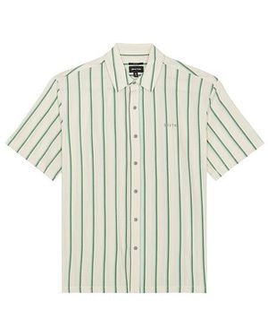 Brixton Cru Stripe Relaxed Short Sleeve Shirt - White