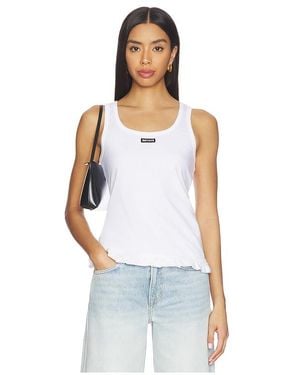 ROTATE BIRGER CHRISTENSEN Ruffle Hem Tank Top - White