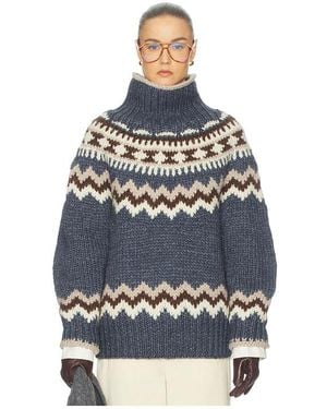 Helsa Asta Fairisle Sweater - Blue