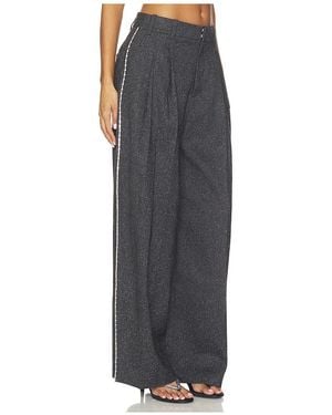 Alexander Wang Mid-Rise Tailored Pant With Embellished Chain - Black