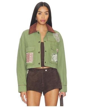Free People X We The Free Martha Workwear Appliques Jacket - Green