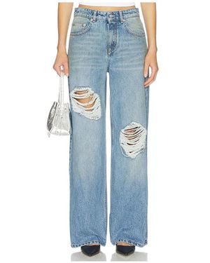 Area Crystal Fray Relaxed Jean En Color Azul Talla (También En 25, 26, 27)