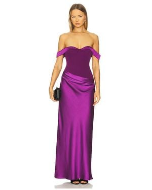 Runaway the Label Ebony Off Shoulder Maxi Dress - Purple