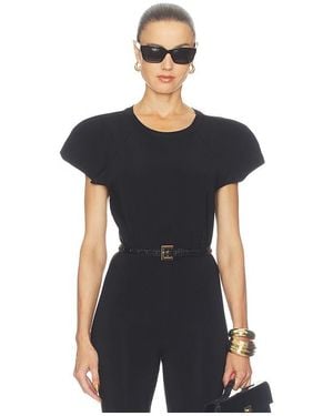 Norma Kamali Cap Sleeve Bomber Bodysuit - Black