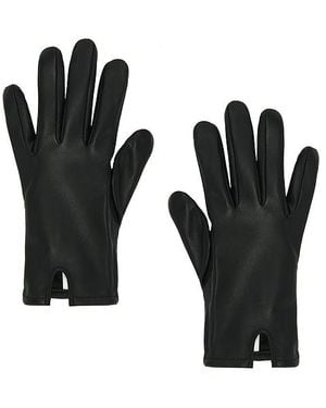 Bronx and Banco Short Faux Leather Gloves - Black
