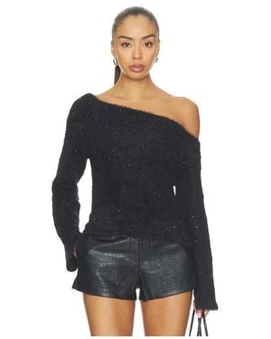 SNDY'S Crystal Sequin Knit Sweater - Black