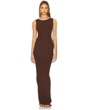 AEXAE Knit Tank Maxi Dress - Brown