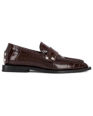 Ganni Studs Square Shiny Croco Loafer - Multicolour
