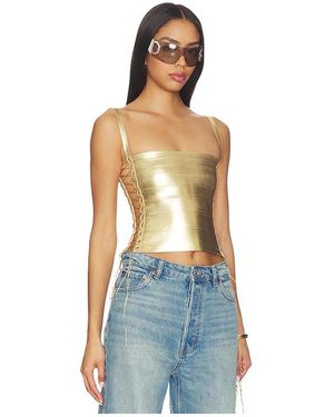 Jaded London Lace Up Bandage Top - Blue