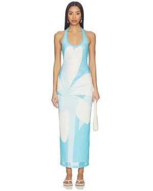 Kulani Kinis Mesh Halter Maxi Dress - Blue