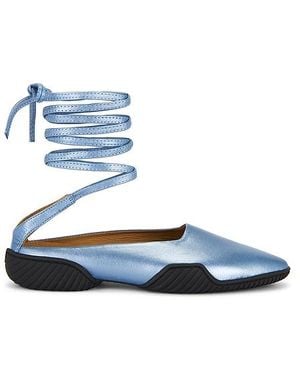 Miista Nettie Lace Up Baillerina Flat - Blue