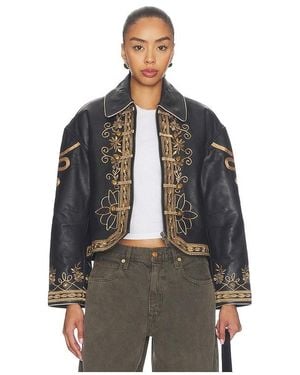 Free People Lana Leather Jacket - Grey