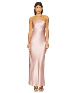 Line & Dot Alisa Satin Maxi Dress - White