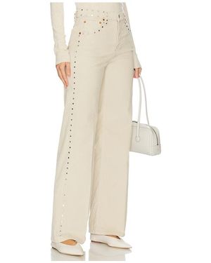 RE/DONE High Rise Wide Leg Jeans - White