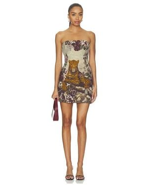 L'Agence Tapestry Mini Dress - Natural