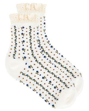 Free People Rosebud Waffle Knit Ankle - White