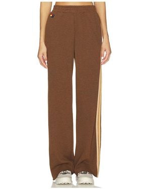 Aviator Nation 5 Stripe Wide Leg Pocket Sweatpant - Brown
