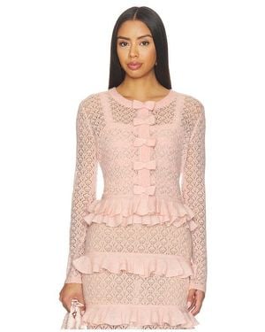 LoveShackFancy Galle Cardigan - Pink