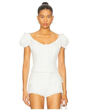 Mirror Palais Oberteil Mit Lochstickerei Love Letter - Weiß