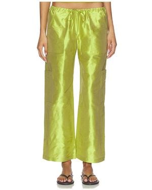 DONNI. The Taffeta Drawstring Cargo Pant - Green