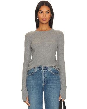 Enza Costa Cashmere Easy Cuffed Crew - Blue