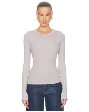 Enza Costa Vsilk Rib Essential Crew En Color Gris Claro Talla (También En M, S, Xl, Xs) - Blanco