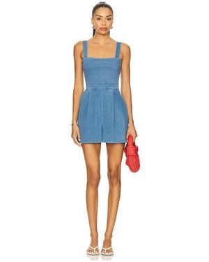 Susana Monaco Stretch Denim Apron Romper - Blue
