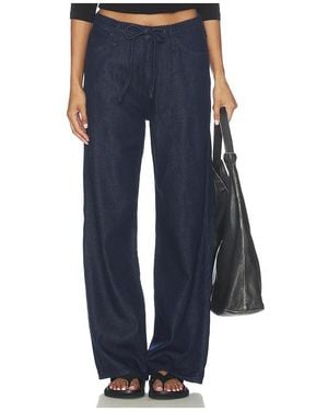 Rag & Bone Phoebe Featherweight Drawstring Wide Jeans - Blue