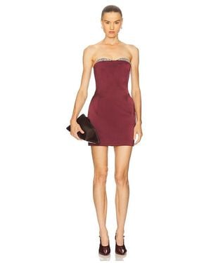 The New Arrivals Ilkyaz Ozel Minivestido No?Lie En Color Burgundy Talla (También En 36/4, 38/6, 40/8) - Rojo