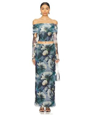 MORE TO COME Esmeralda Maxi Skirt Set - Blue